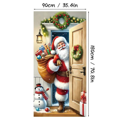 ⏰Świąteczna specjalna wyprzedaż 70% taniej!!🎄Świąteczny panel drzwiowy do natychmiastowej dekoracji świątecznej