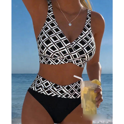 🩱 Dvodelni ženski bikini z visokim pasom