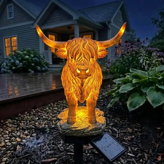 Sončna vrtna svetilka Highland Cow