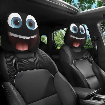 😆 Zabawne pokrowce na zagłówki samochodowe z motywem kreskówek - 2D, uniwersalny rozmiar 2D 🚗