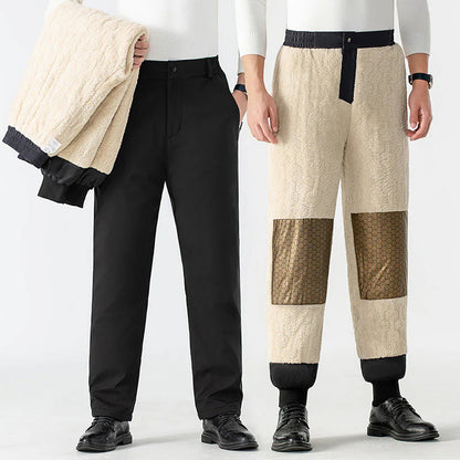 【M-4XL】👖Zimowe męskie ocieplane spodnie z grafenowymi nakolannikami