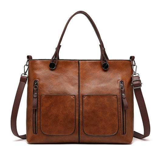 Damska torba na ramię ze skóry vintage