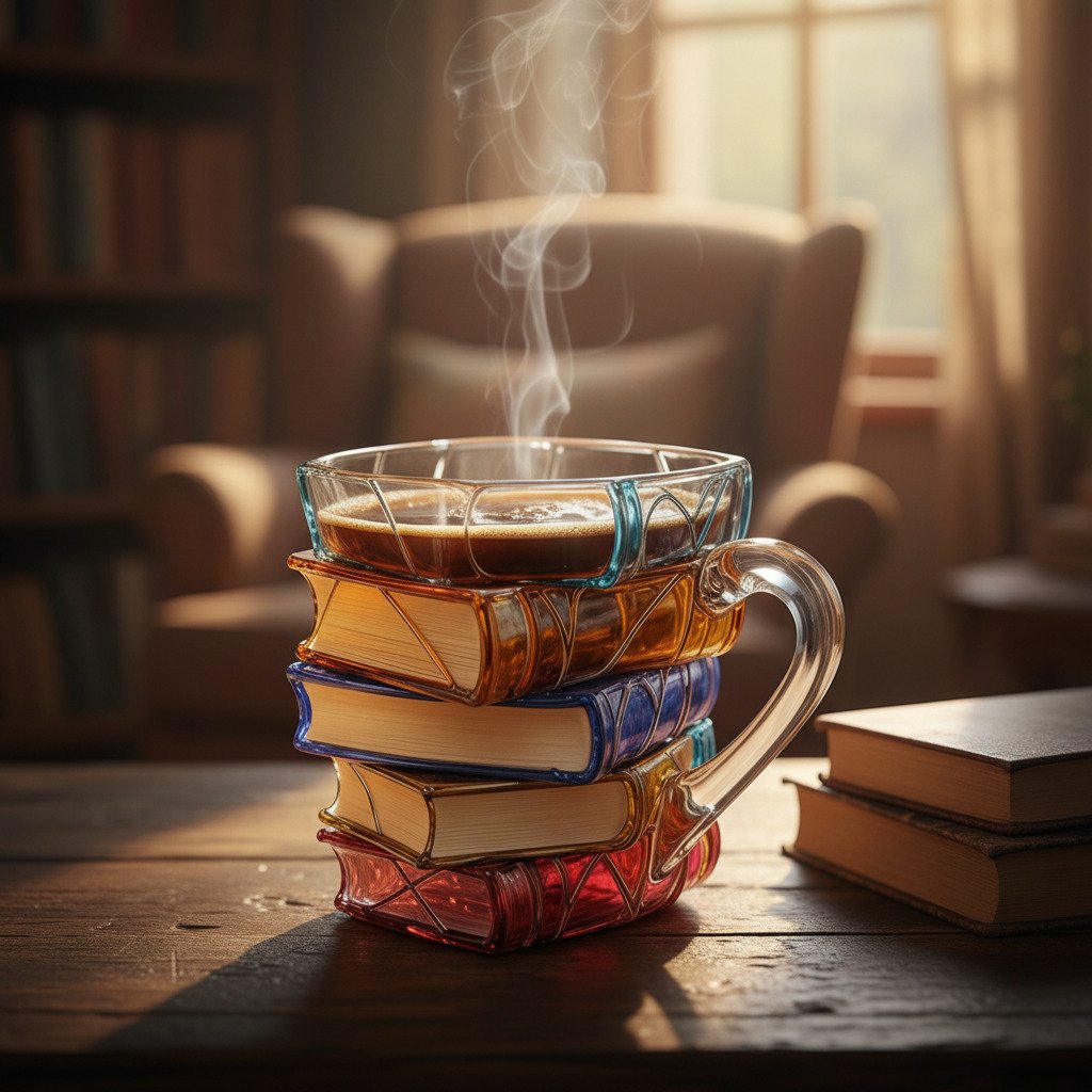 Kubek z witrażem Artisan Book Stack