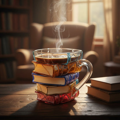 Kubek z witrażem Artisan Book Stack