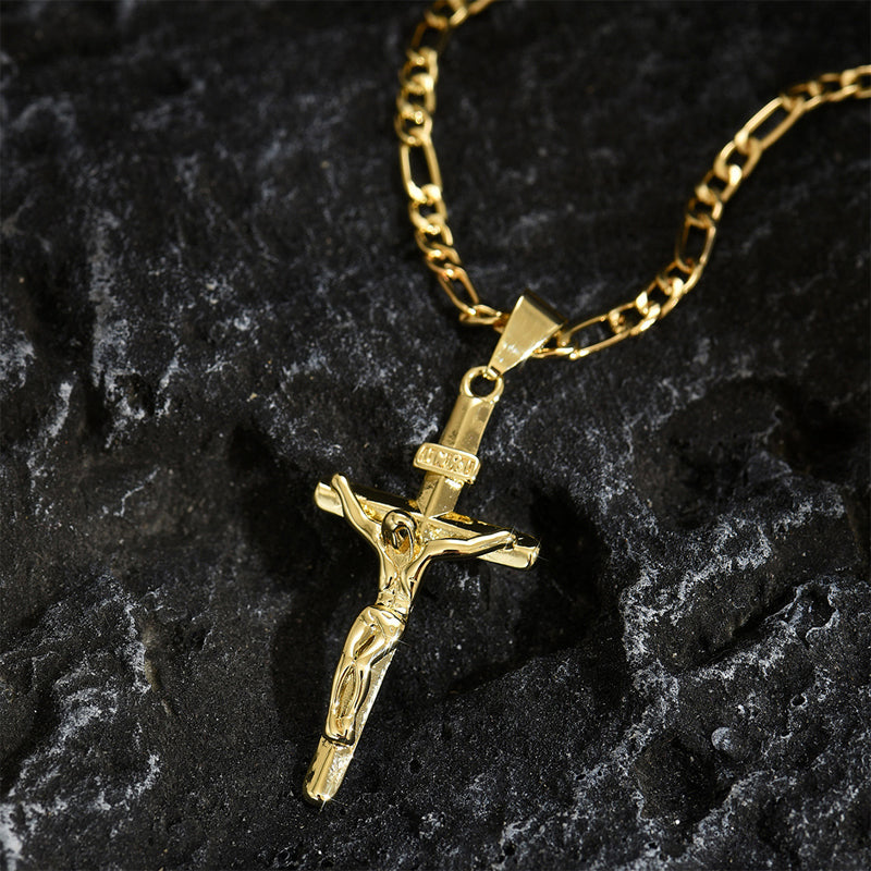 ✝️Ogrlica z obeskom v obliki križa zlate barve