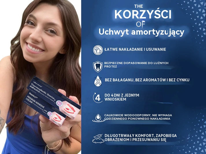 Lepilo za proteze AdhereDent® – stabilnost in naravno udobje nošenja