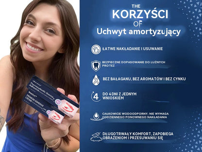 Lepilo za proteze AdhereDent® – stabilnost in naravno udobje nošenja