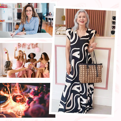 🌸 Kombinezon damski z geometrycznym wzorem i dekoltem w serek, z szerokimi nogawkami