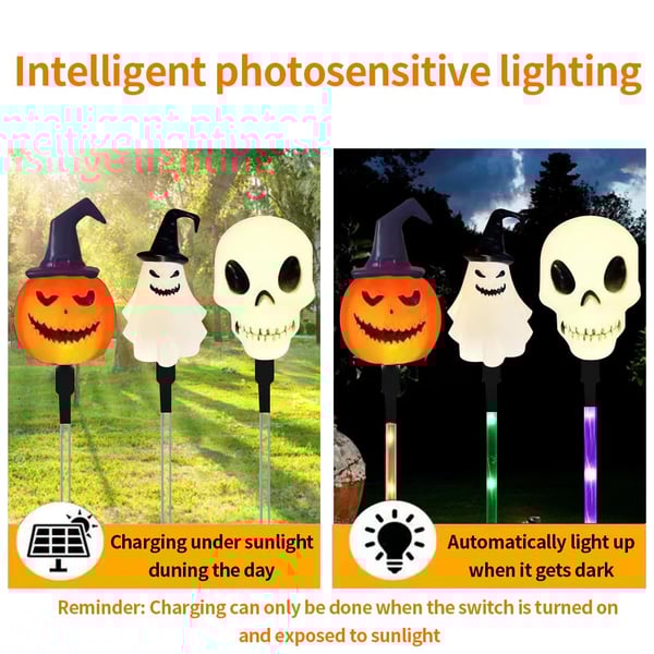 👻🎁6 lampek ogrodowych LED zasilanych energią słoneczną na Halloween