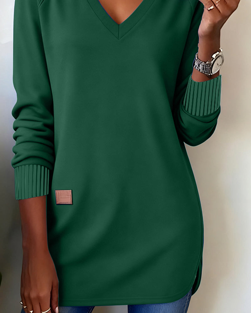 Bluza z kapturem w serek, stylowa