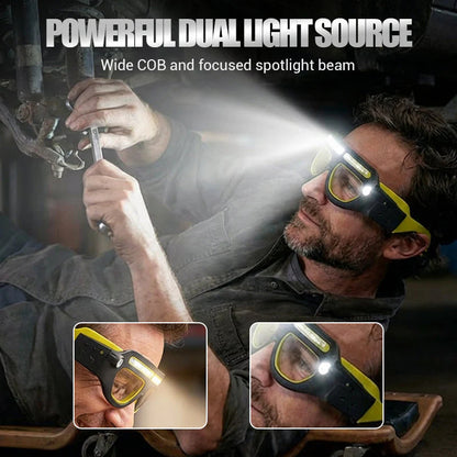 Akumulatorowe gogle LED z latarką czołową