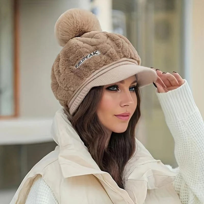 💁‍♀️Najlepszy prezent na zimę🎁👒 - Zimowa czapka damska 2025 z krótkim rondem🥰