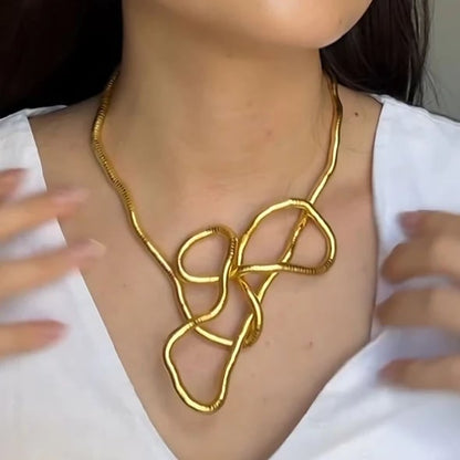 Naszyjnik z dzianiny wężowej - choker, bransoletka