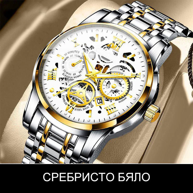 🔥Męski wodoodporny, rzymski, ażurowy, automatyczny zegarek mechaniczny⌚