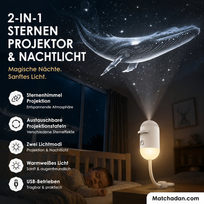 Projektor zvezdnega neba 2 v 1 in nočna lučka
