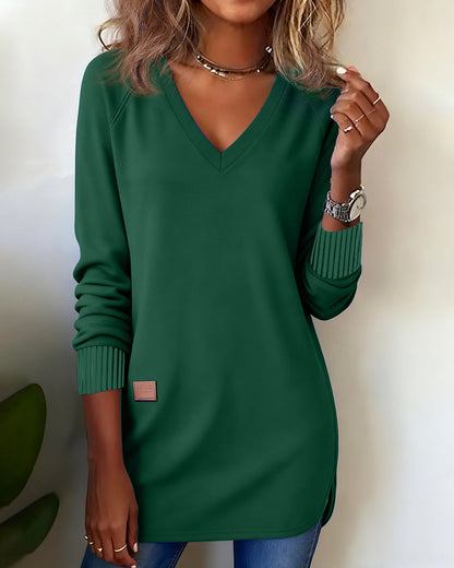 Bluza z kapturem w serek, stylowa