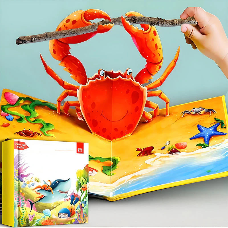 ✨【Książka 3D Pop-up dla dzieci ze zwierzętami – niezbędna do wczesnej interaktywnej nauki】✨