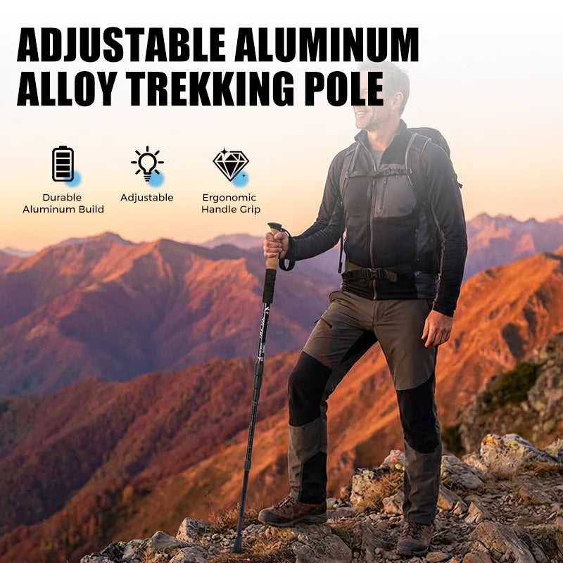 ⛰️Nastavljiva aluminijasta pohodna palica – trpežna, blaži udarce, lahka 🌲