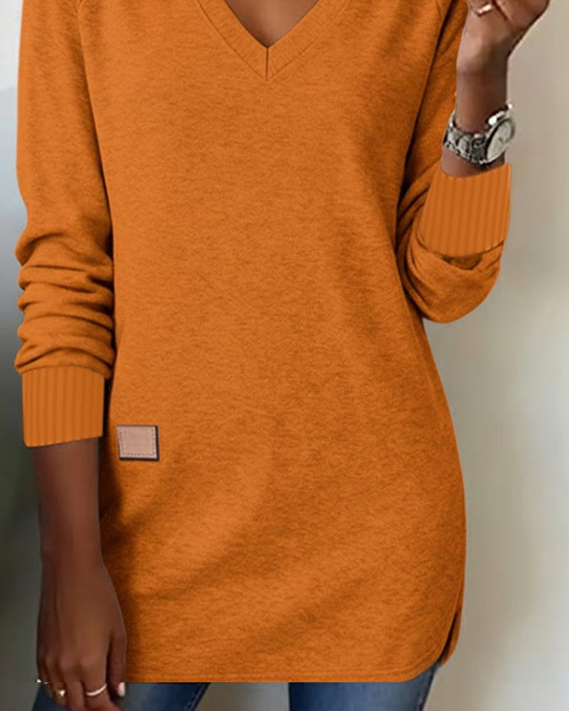Bluza z kapturem w serek, stylowa