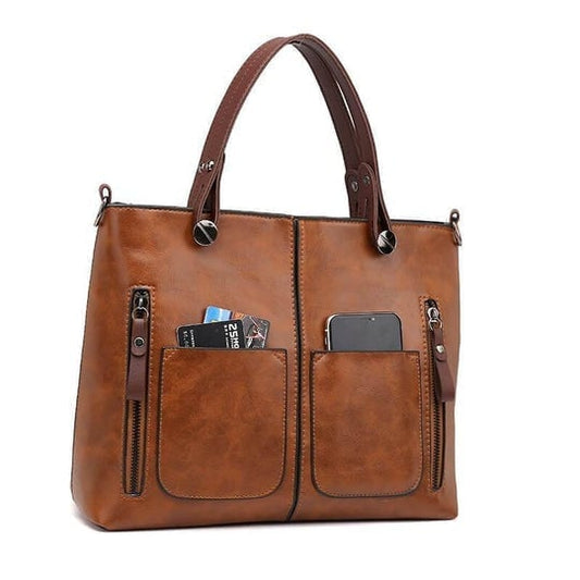 Damska torba na ramię ze skóry vintage