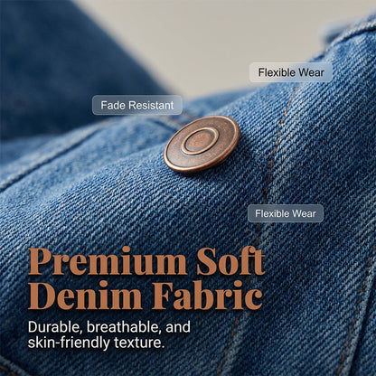 Ženska jeans jakna s kratkimi in napihnjenimi rokavi