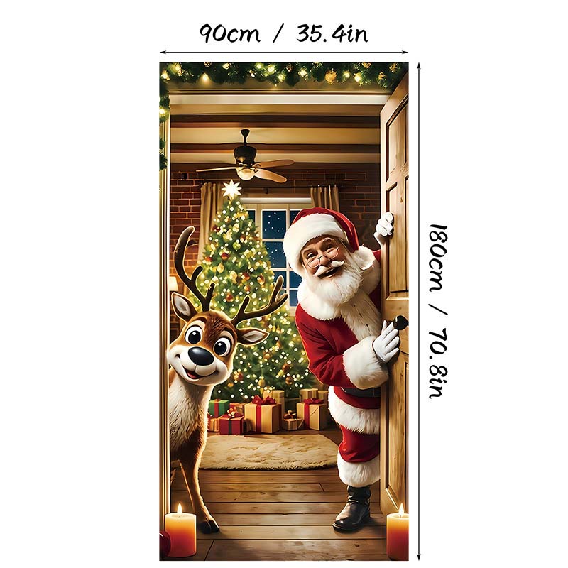 ⏰Świąteczna specjalna wyprzedaż 70% taniej!!🎄Świąteczny panel drzwiowy do natychmiastowej dekoracji świątecznej