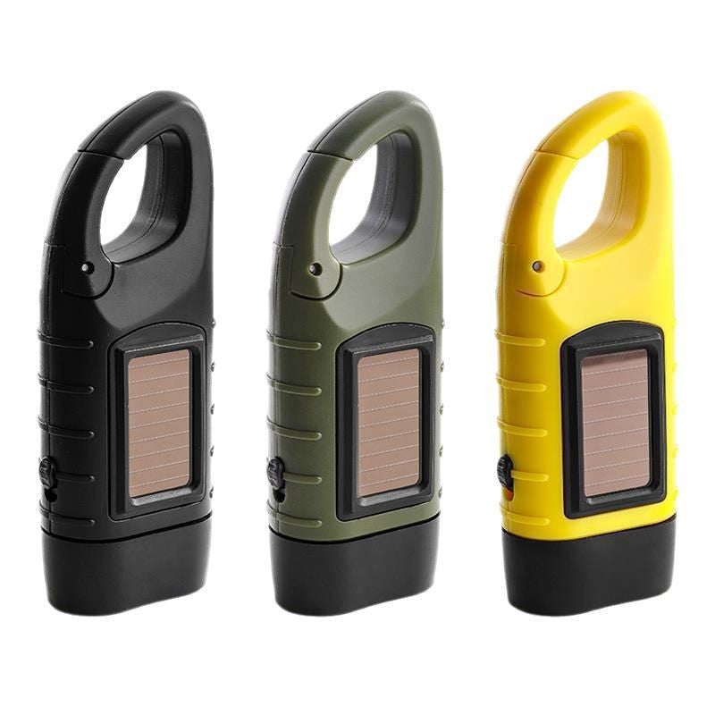 Zewnętrzna lampa awaryjna (korbowa + solarna + ładowanie przez USB)