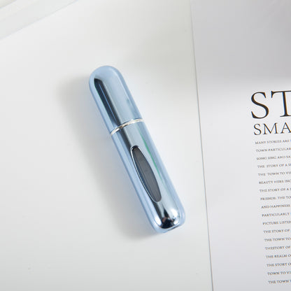 Bottom-fill perfume refill bottle with self-pump sprayer