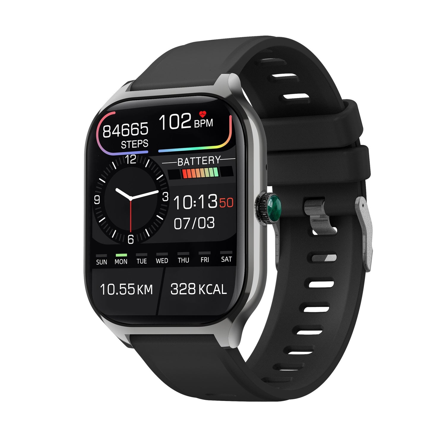 Smartwatch z monitorowaniem ciśnienia krwi i tlenu we krwi, funkcją połączeń Bluetooth, NFC i wieloma trybami sportowymi