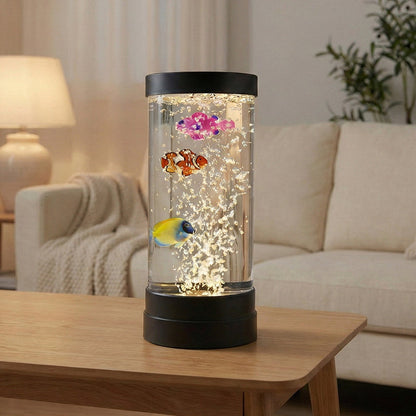 LED-svetilka za akvarij z motivom ribic v mehurčkih