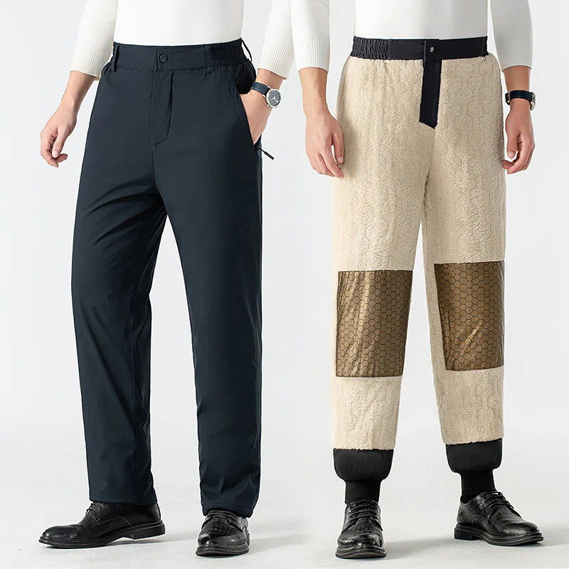 【M-4XL】👖Zimowe męskie ocieplane spodnie z grafenowymi nakolannikami