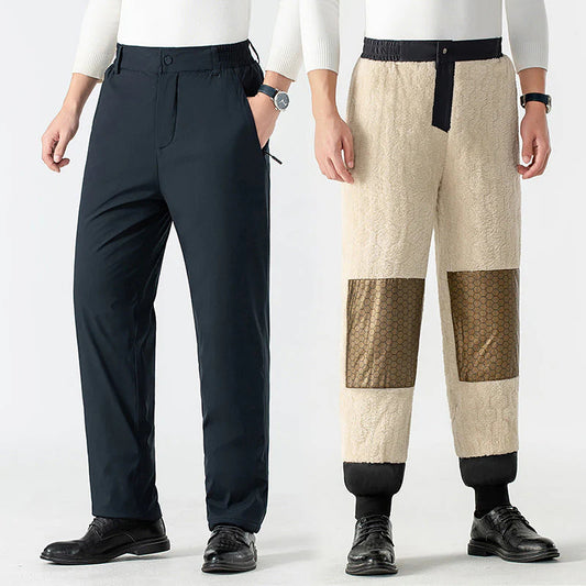 【M-4XL】👖Zimowe męskie ocieplane spodnie z grafenowymi nakolannikami