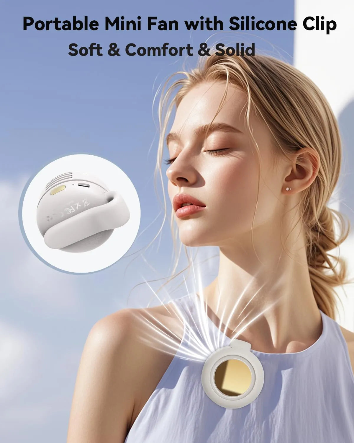 Prenosni tihi mini ventilator brez lopatic