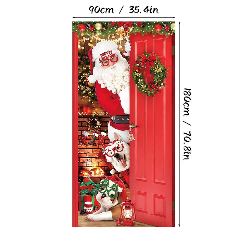 ⏰Świąteczna specjalna wyprzedaż 70% taniej!!🎄Świąteczny panel drzwiowy do natychmiastowej dekoracji świątecznej