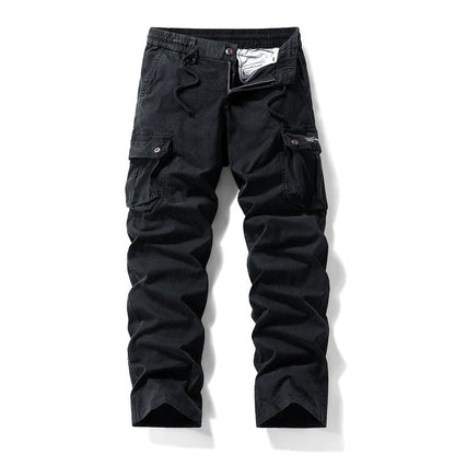 👖🛠️ Moške taktične hlače iz 100 % bombaža, v kaki barvi - z veliko žepi