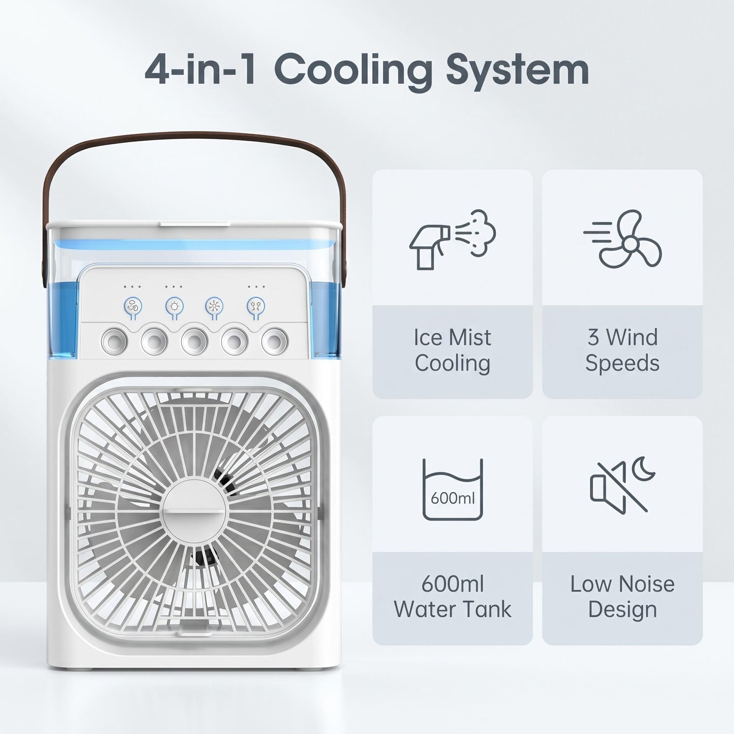 Namizni ventilator z vlažilnikom in hladilnim učinkom »Ice Mist«