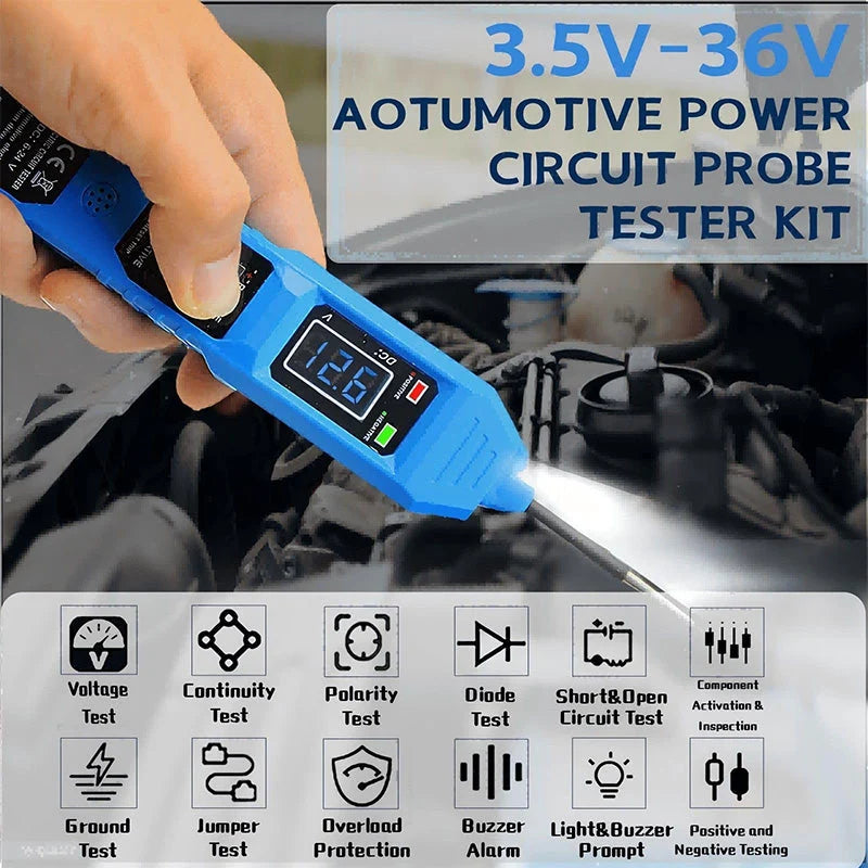 🔥3,5–36 V tester avtomobilskih vezij z LED-diodo
