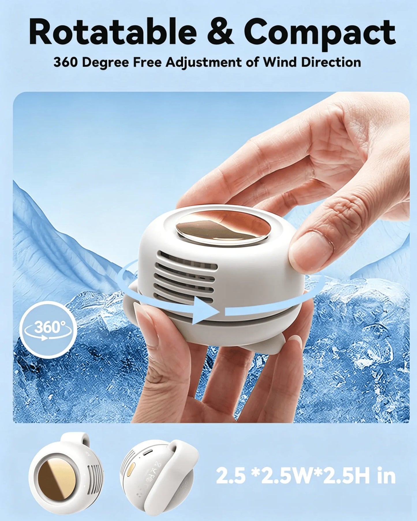 Prenosni tihi mini ventilator brez lopatic