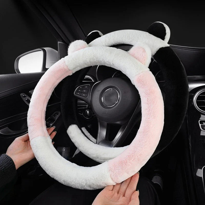 ⏰ Oferta ograniczona czasowo 🚗 Uniwersalny, antypoślizgowy, miękki, pluszowy pokrowiec na kierownicę w kształcie kocich uszu