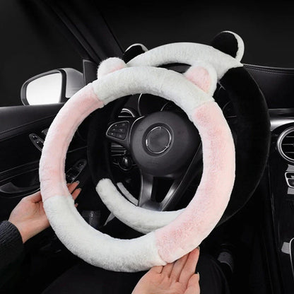 ⏰ Oferta ograniczona czasowo 🚗 Uniwersalny, antypoślizgowy, miękki, pluszowy pokrowiec na kierownicę w kształcie kocich uszu
