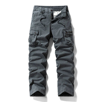 👖🛠️ Moške taktične hlače iz 100 % bombaža, v kaki barvi - z veliko žepi