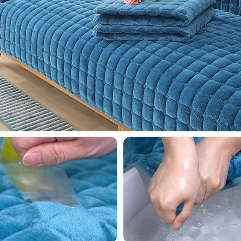 🛋️ Zimowy antypoślizgowy gruby pluszowy pokrowiec na sofę