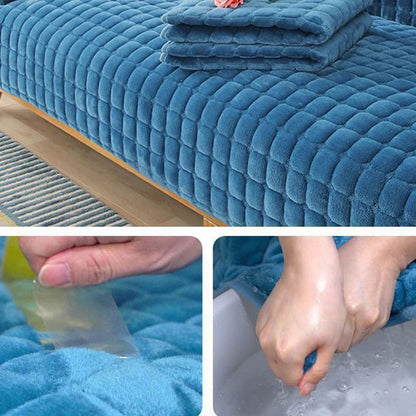🛋️ Zimowy antypoślizgowy gruby pluszowy pokrowiec na sofę