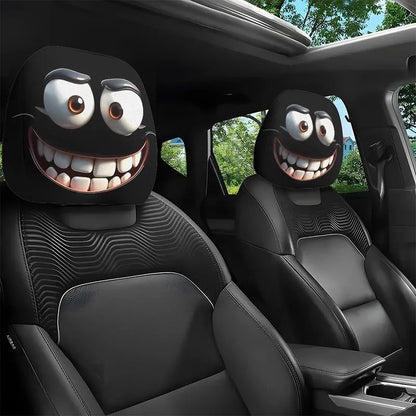 😆 Zabawne pokrowce na zagłówki samochodowe z motywem kreskówek - 2D, uniwersalny rozmiar 2D 🚗