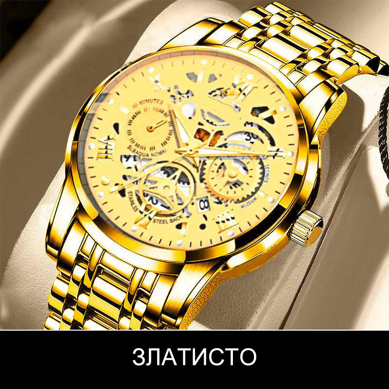 🔥Męski wodoodporny, rzymski, ażurowy, automatyczny zegarek mechaniczny⌚