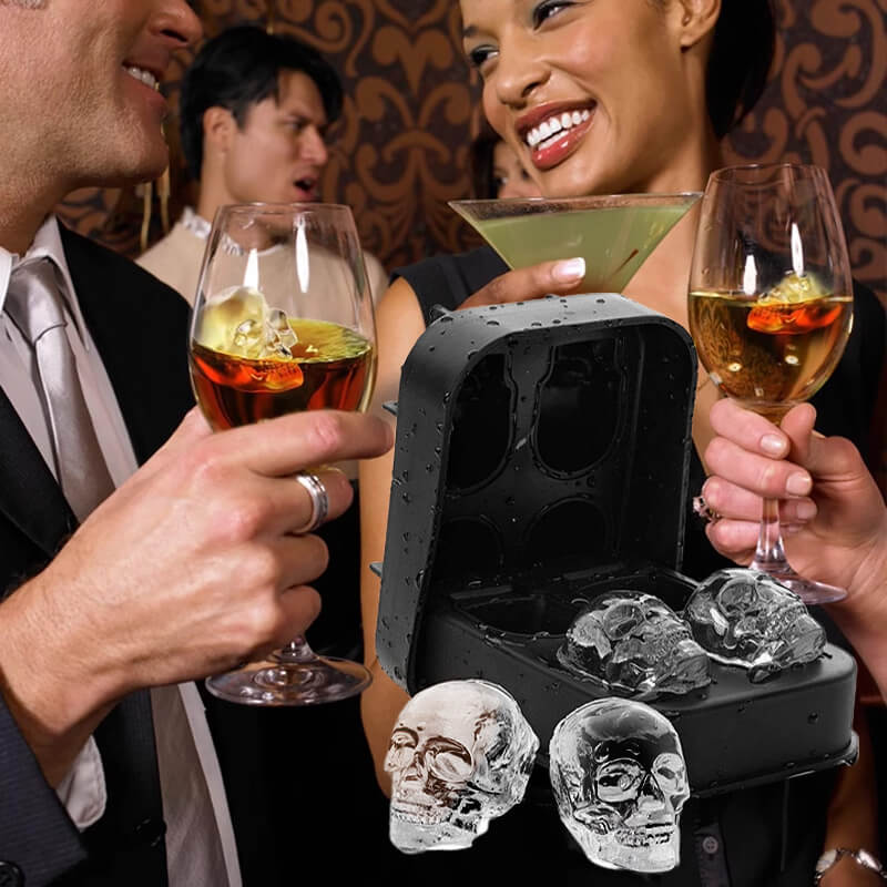 💀 🧊 Silikonska modelčka za ledene kocke v obliki lobanje (naredi sam)
