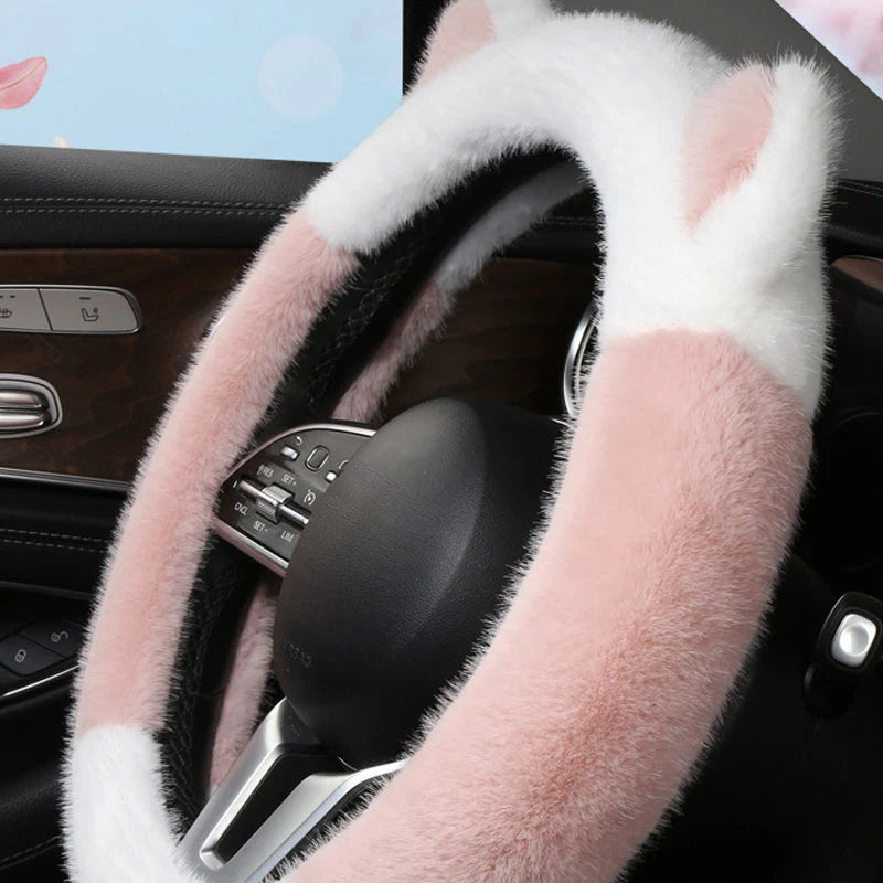 ⏰ Oferta ograniczona czasowo 🚗 Uniwersalny, antypoślizgowy, miękki, pluszowy pokrowiec na kierownicę w kształcie kocich uszu
