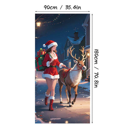 ⏰Świąteczna specjalna wyprzedaż 70% taniej!!🎄Świąteczny panel drzwiowy do natychmiastowej dekoracji świątecznej