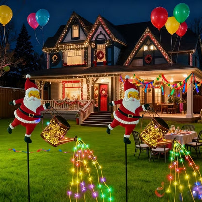🎅Świąteczne lampki solarne na czajnik w kształcie Mikołaja