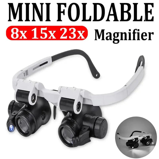 🎁👓Lupa 8x 15x 23x z paskiem świetlnym LED